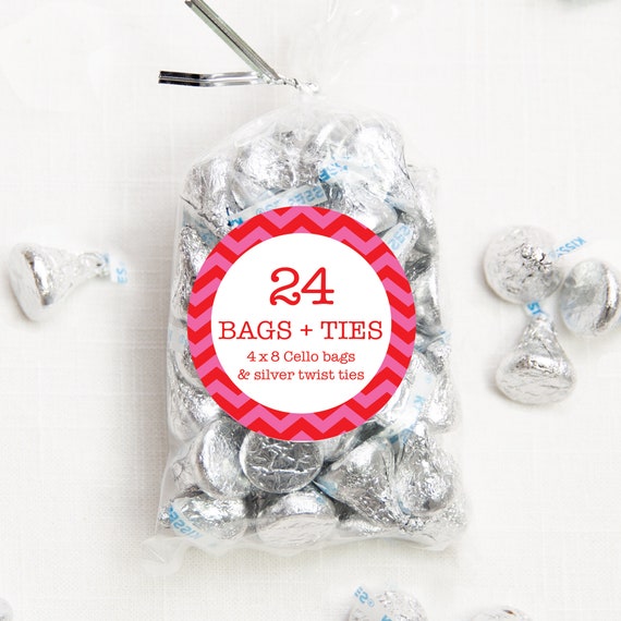 Candy Bags - Favor Bags - cello bags with silver twist ties (sets of 24) Il_570xn