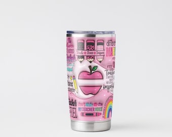 Teacher Appreciation 3D PNG, Tumbler Wrap (Digital Download)