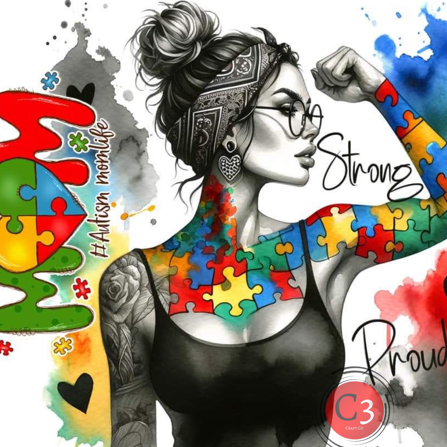 Autism Awareness Strong Mom PNG, Sublimation Designs (5 Images) - Etsy