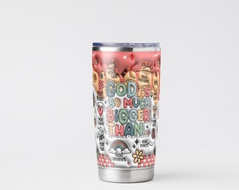 God is Much bigger Tumbler Wrap/ Religious PNG/ Faith PNG