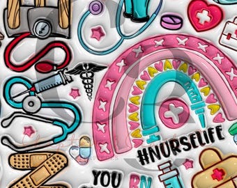 Registered Nurse SVG Bundle | 3 Images- Nurse Cut Files | Nursing Cricut Designs | Instant Download
