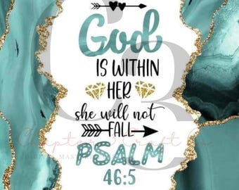 Psalm 46:5 SVG | God Is Within Her She Will Not Fall | Sublimation File