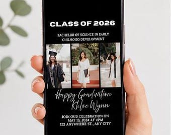 Editable Graduation Announcement Template | Freebie Class of 2026 Canva Graduation Invitation Video