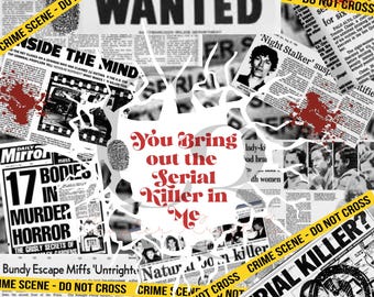 Serial Killer PNG, True Crime PNG, Dark Humor Halloween Design, Crime Scene Sublimation PNG, Horror Shirt Digital Download