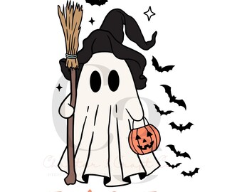 Trick or Treat SVG PNG | Halloween Ghost | Witch Ghost Design | Spooky Season