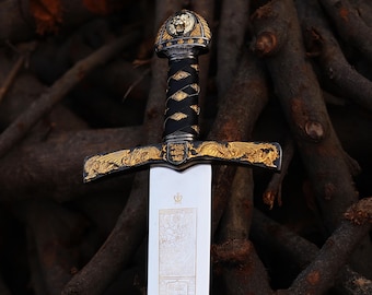 Handmade King Richard Lionheart Sword: Ornate Templar Knight Longsword