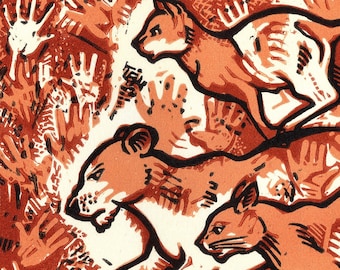 Felix Progenitor -- original linoleum block print