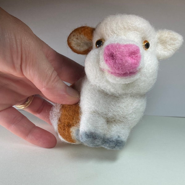 Needle Felted Cow Etsy
