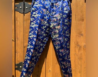 Y2K Blue Floral Cigarette Pants, ASOS Reclaimed Vintage (US S) EUC