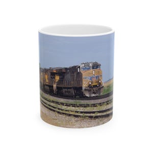 Unique Train Photography Ceramic Mug | Gifts for Train Lovers | Vintage Train Enthusiast Coffee Cup | Railway Decor | Collector&#39;s Item