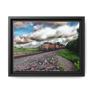 Wandkunst: Union Pacific Train Matte Leinwand, gerahmt, mehrfarbiger Druck, Wohnkultur, Geschenk für Zug Enthusiasten, Zug Wanddekor, Eisenbahn