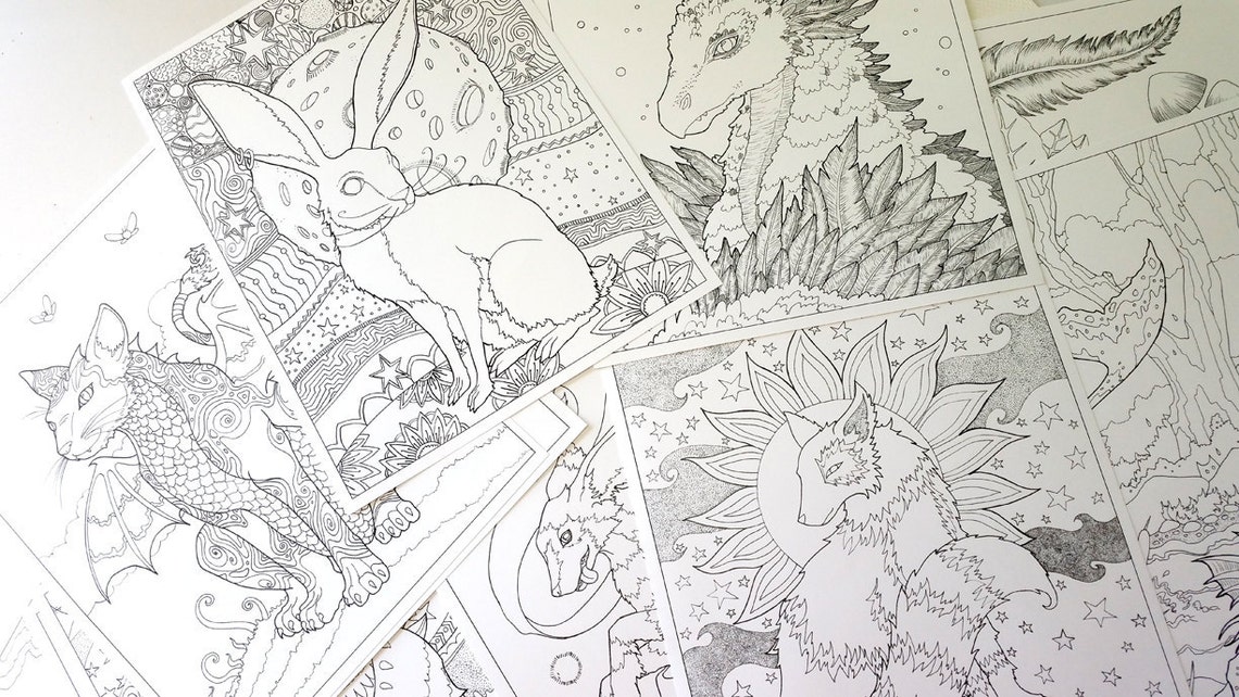 Fantasy Coloring Book Instant Download - Etsy