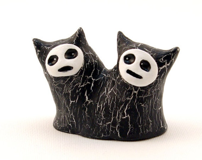 Polymer Clay Monster Figurine Sculpture With Two Heads Etsy