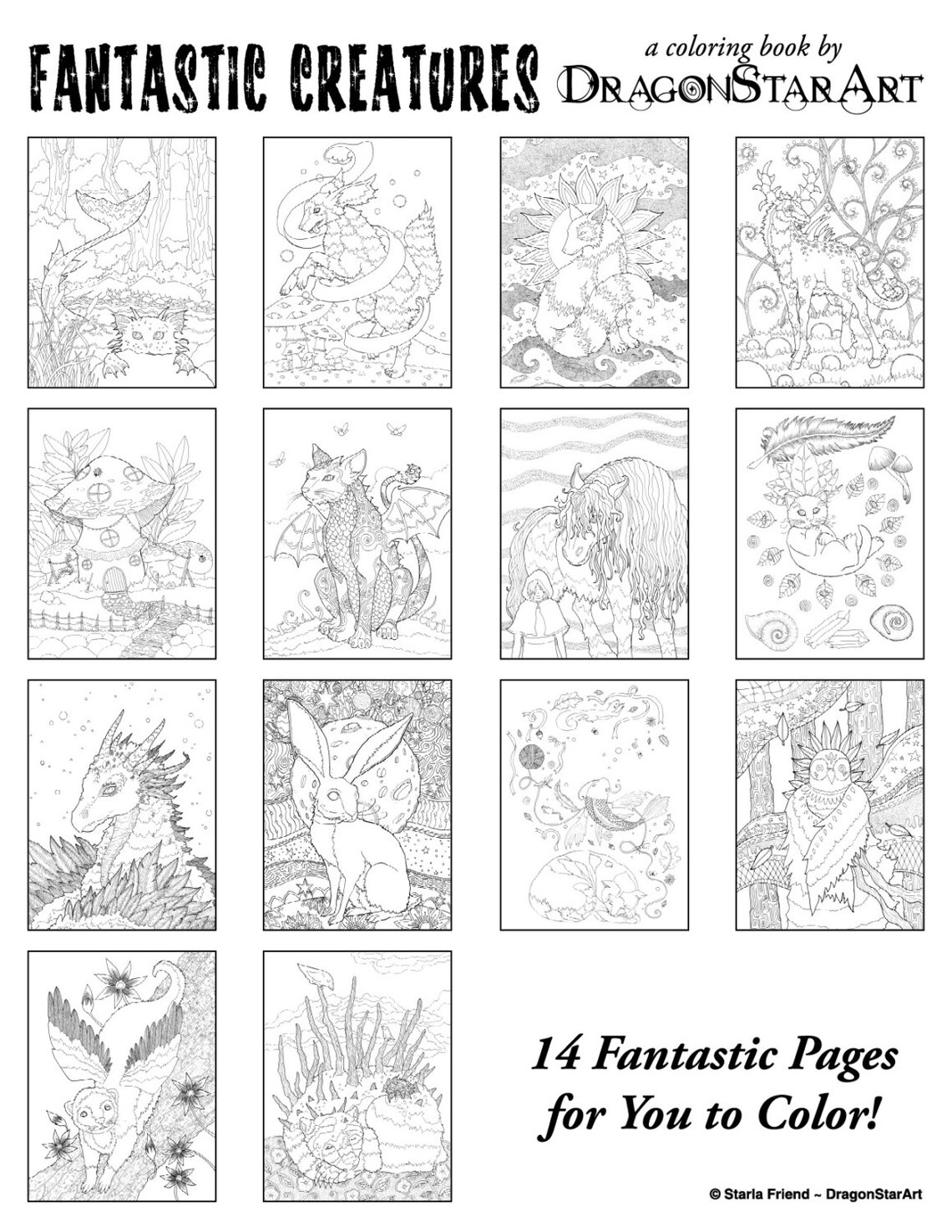 Fantasy Coloring Book Instant Download - Etsy