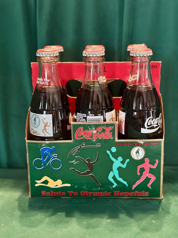 Vintage 1996 Atlanta Olympics Coca-cola Six-pack, Salute to