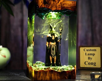 Anubis statue resin lamp, God of death protects your souls, mystical Egyptian decor, spiritual gift, Christmas handmade gift, Anubis art