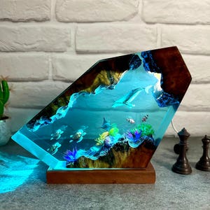 Reuzenbultrug harslamp, schildpadden hars nachtlampje, tafeldecor, kamerinrichting, nachtkastjelamp, cadeau voor haar
