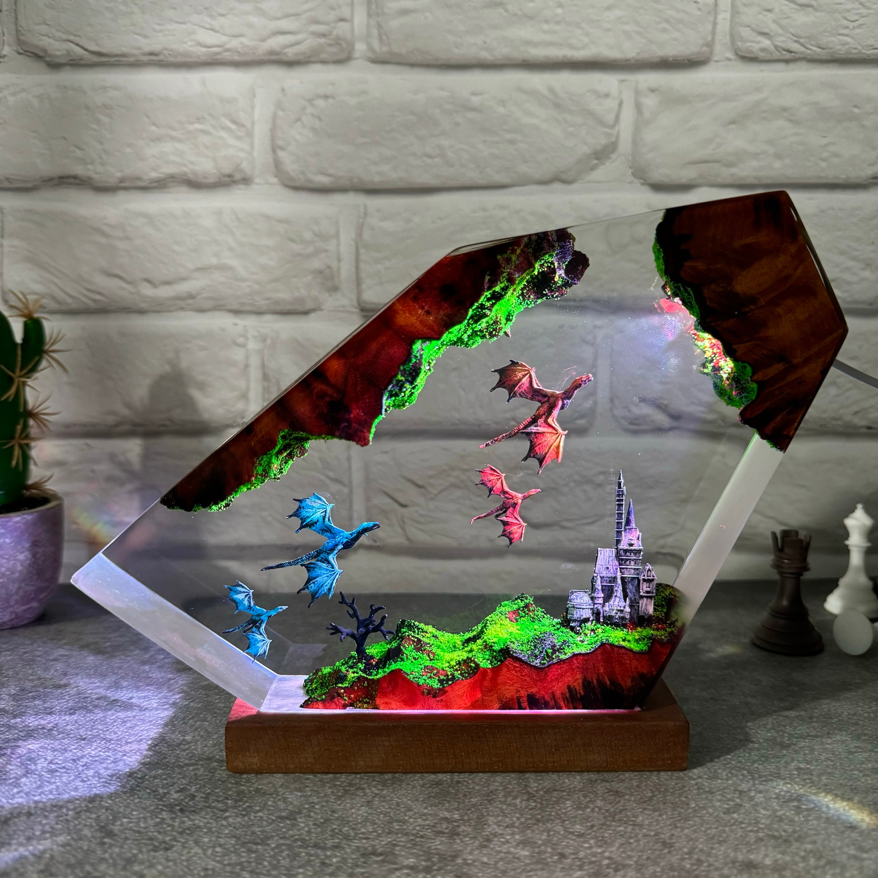 Wooden Dragon Lamp - Etsy