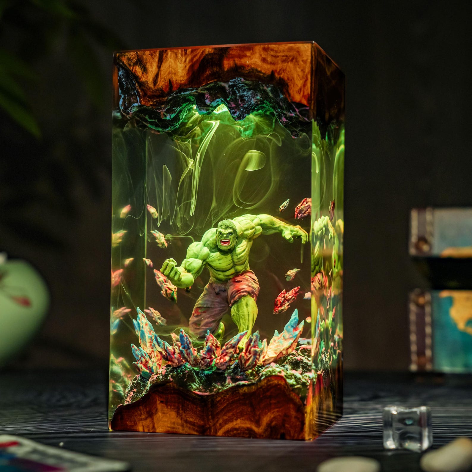 Hulk Light Personalized H.u.l.k Resin Lamp, Giant Green Hero Night Light, Handmade ...