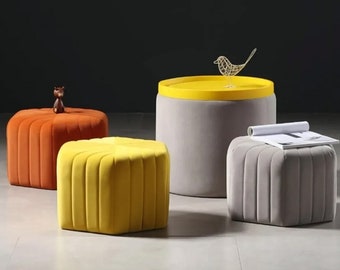 Hexagonal Puf / Ottoman / Footstool - 45x45 cm / H:45 cm