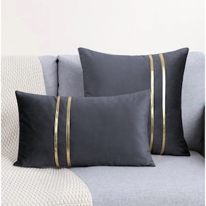 Velvet Pillow Cover with Gold Details (One Item/ Case)