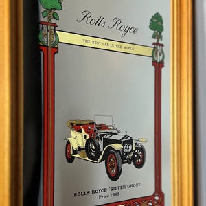 パブミラー ロールスロイス ROLLS ROYCE 鏡 アンティーク Rolls Royce Wood Framed Mirror - 11x14 Best Car in the World