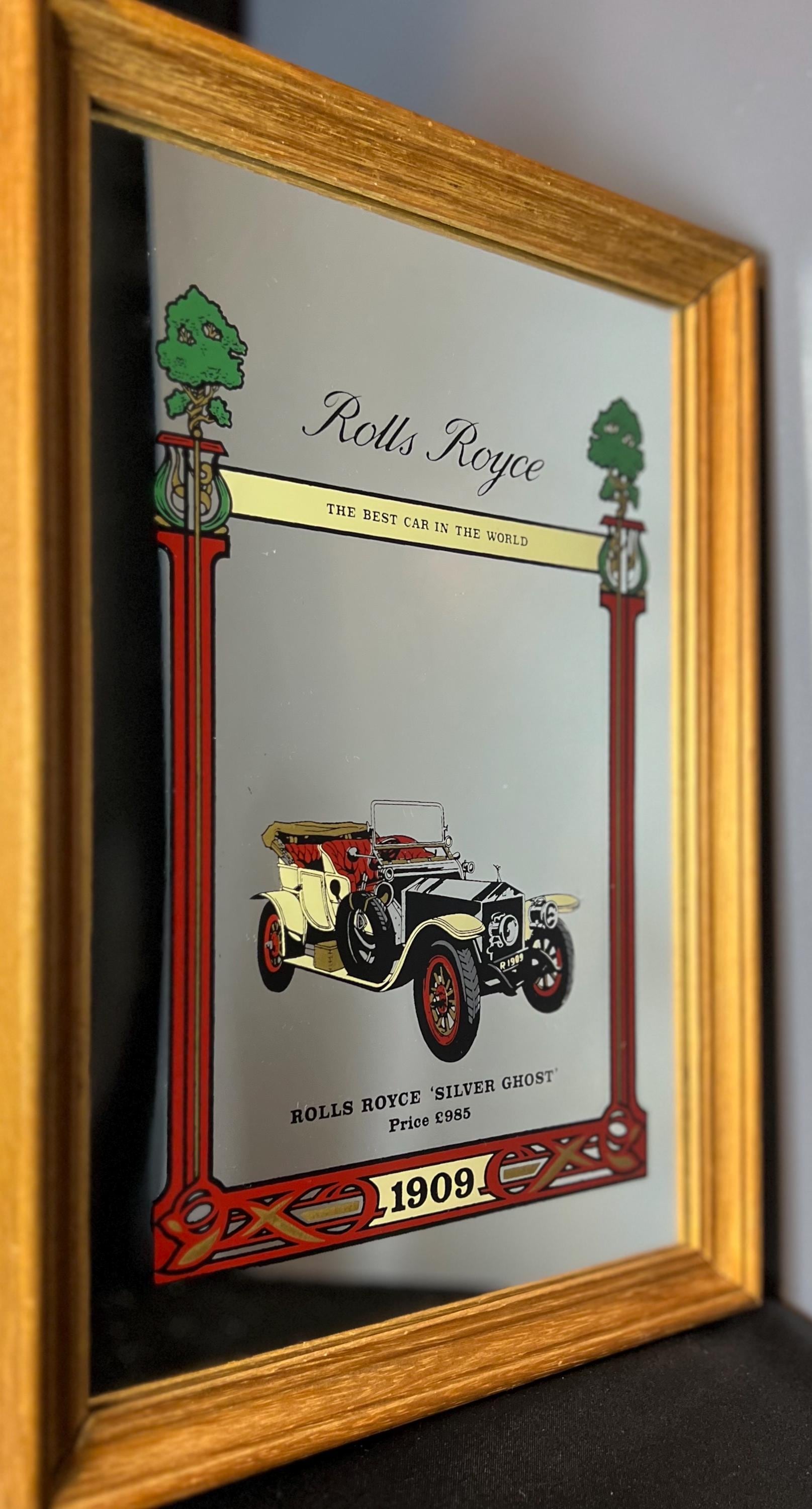 Vintage Rolls Royce 1909 “silver Ghost” Advertisement Mirror