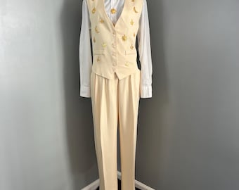 Unique Vintage 80s Celestial Chic 3 Piece Set. Sun, Moon & Stars Charm Embellished Women’s Size M. Formal Chic Prom