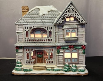 Vintage 1992 Geo. Z Lefton Colonial Christmas House Mark Hall Village 00719