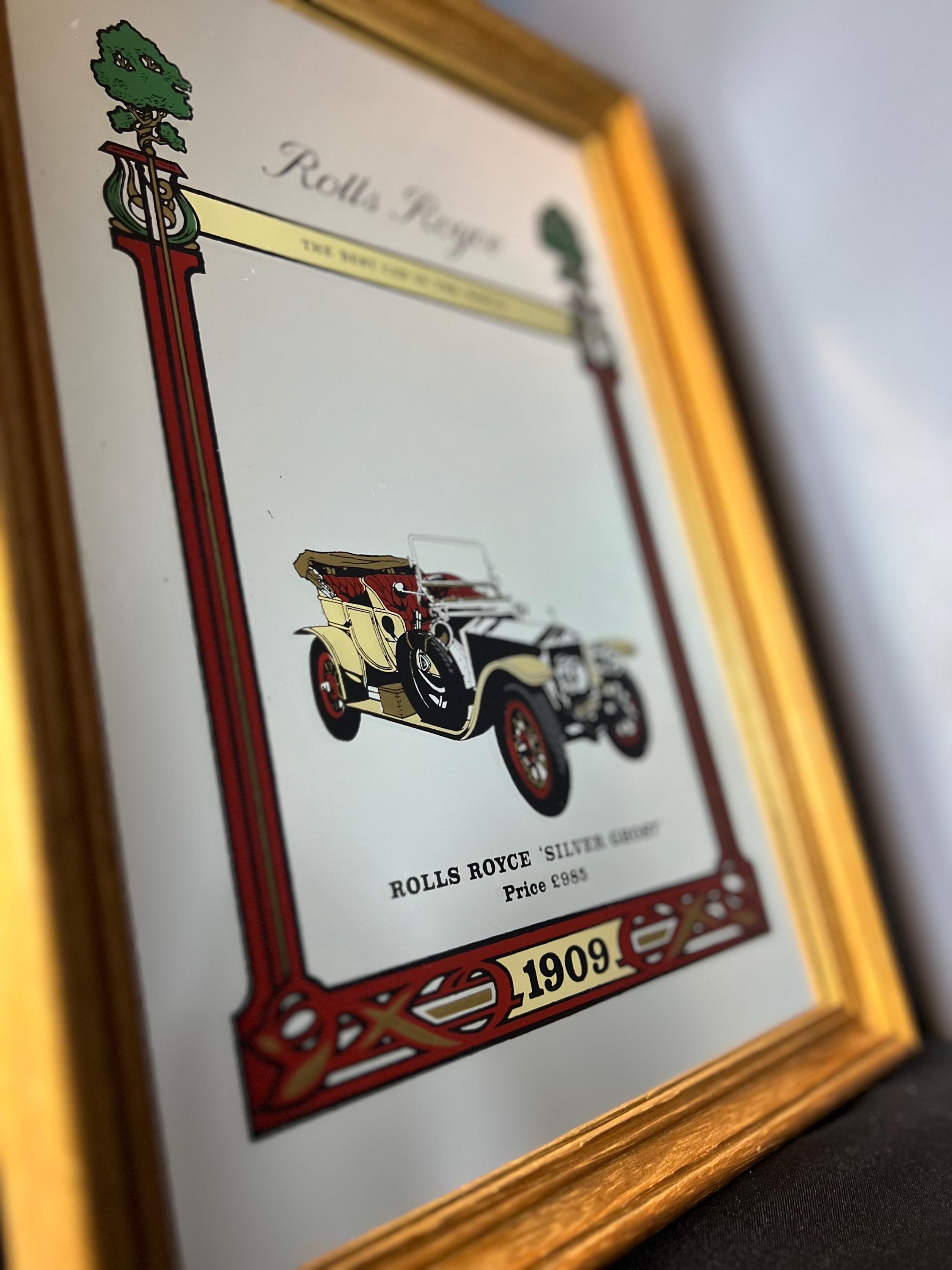 パブミラー ロールスロイス ROLLS ROYCE 鏡 アンティーク 4607 アメリカ ヴィンテージ パブミラー ROLLS-ROYCE