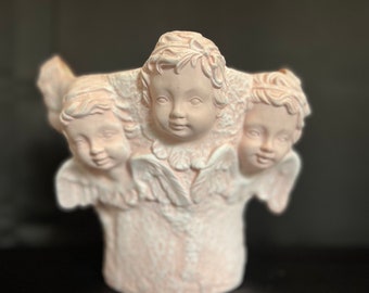 Vintage Cherub blush pink flower pot