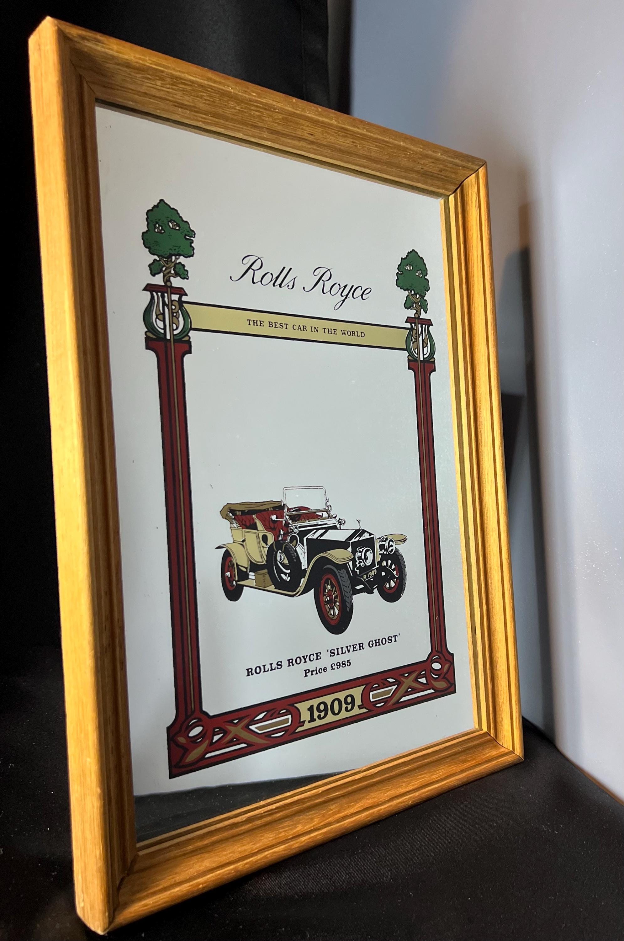 Vintage Rolls Royce 1909 “silver Ghost” Advertisement Mirror