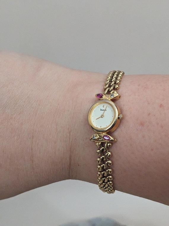 Vintage Dana Orient Dainty Tiny Dial Gold Tone Br… - image 2