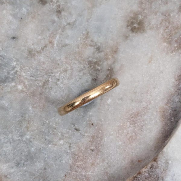 Vintage 14k Yellow Gold Simple Wedding Band Ring Size 9.5