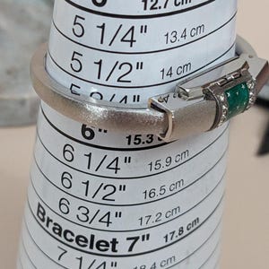Vintage Chandler Silver Tone Peek a boo Watch Green Enamel Star White Gem Accent image 9
