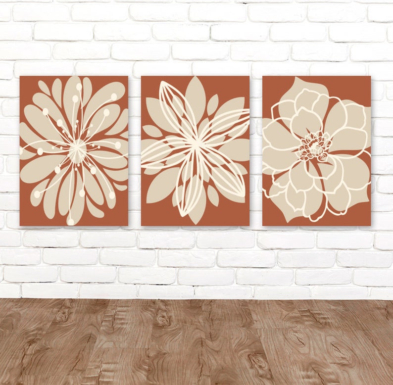 terracotta wall art flower kitchen wall decor floral kitchen | etsy