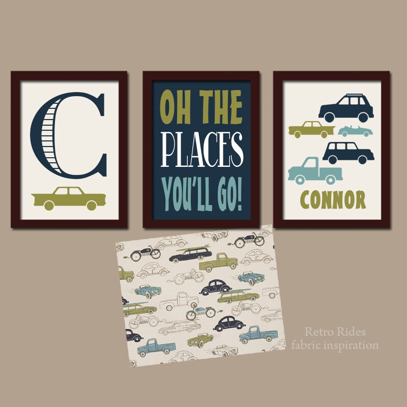 CARS Wall Art CANVAS or Prints Retro Rides Decor Baby Boy Etsy