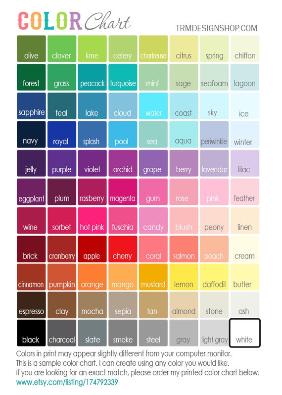 Print Color Chart