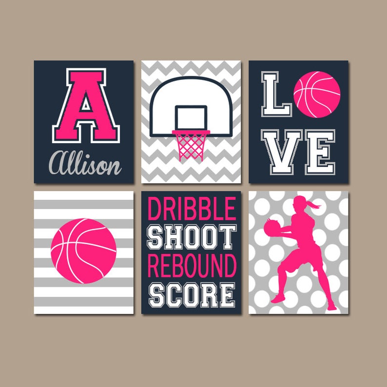 Girl Basketball Wall Art Basketball Decor Canvas Or Prints Etsy