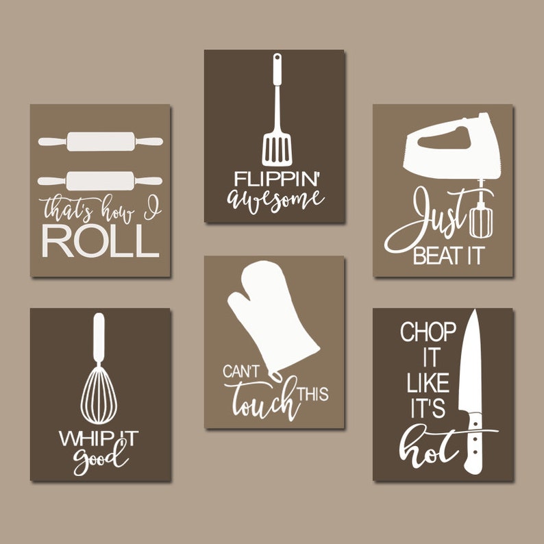 kitchen quote wall art funny utensil wall decor canvas or | etsy