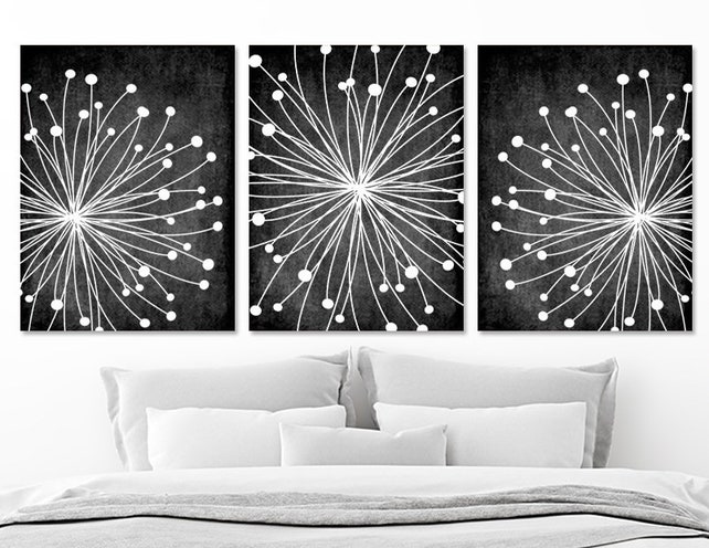Dandelion Wall Art Canvas Or Prints Chalkboard Black White