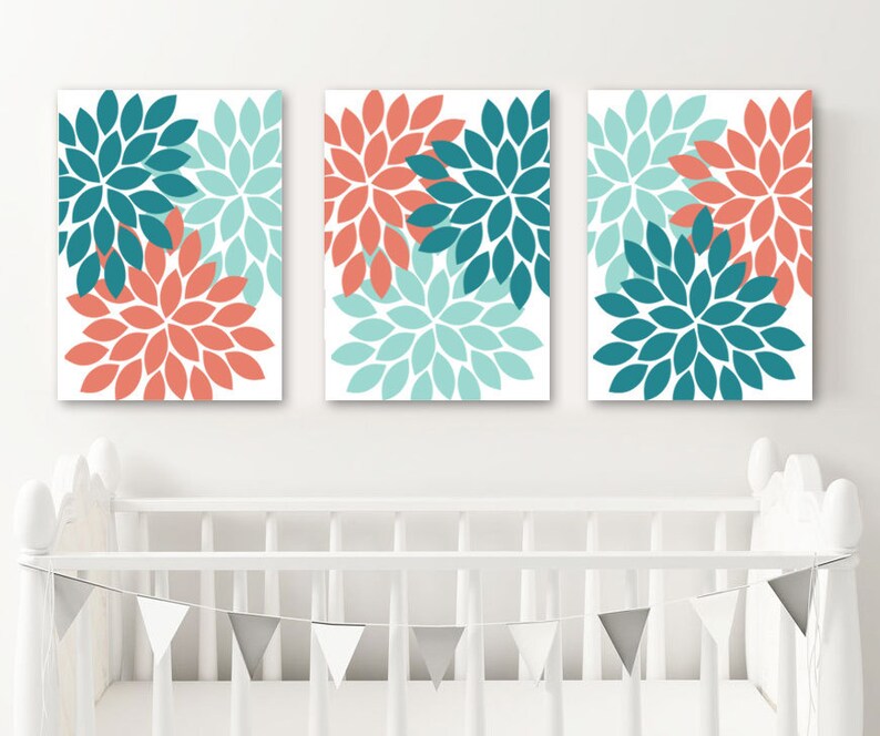 Flower Wall Art Turquoise Teal C Bedroom Decor Nursery Canvas Or Prints Fl Bathroom Burst Artwork Set Of 3 - Turquoise Wall Decor Bedroom Flower Wall Art Turquoise Teal C Bedroom Decor Nursery Canvas Or Prints Fl Bathroom Burst Artwork Set Of 3 - Turquoise Wall Decor Bedroom