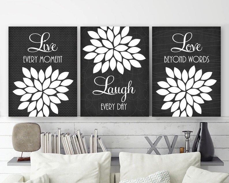 Live Laugh Love Wall Art Farmhouse Kitchen Home Decor Chalkboard E Bedroom Canvas Or Prints Set Of 3
