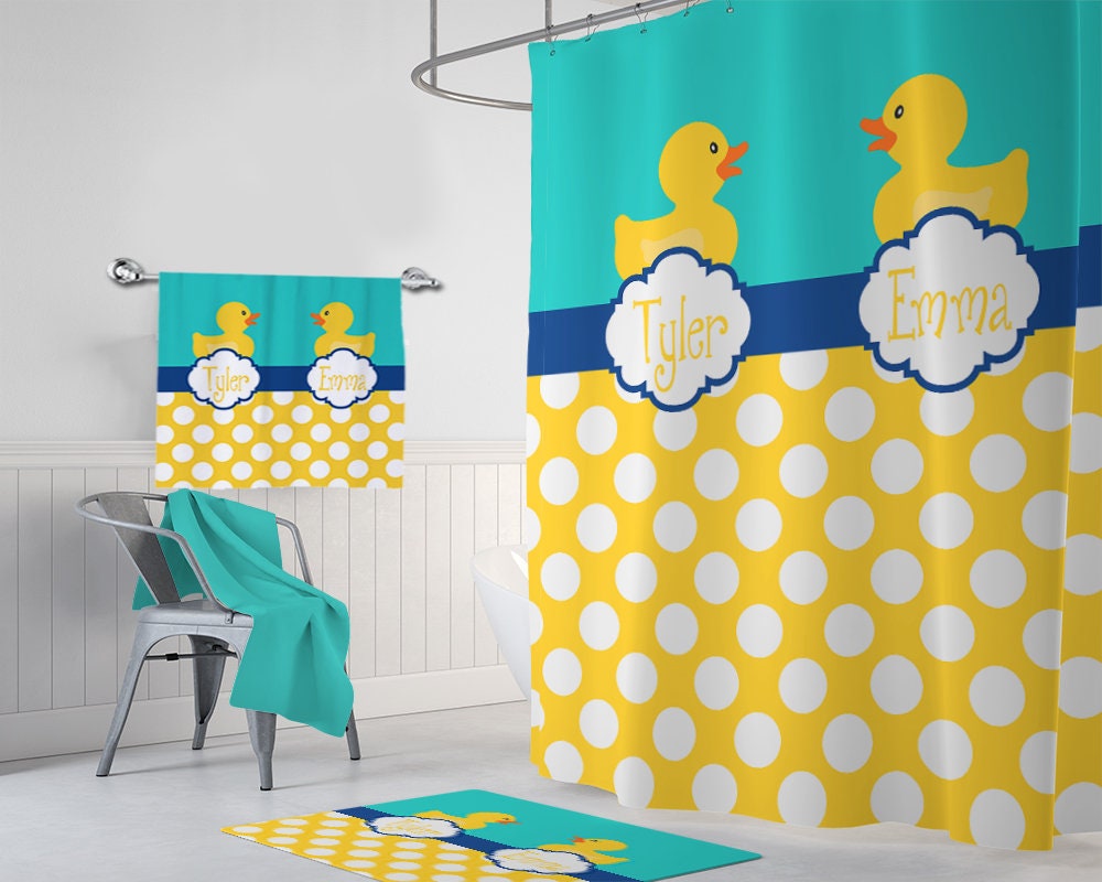 Duck SHOWER CURTAIN Duck Bathroom Decor Monogram Etsy