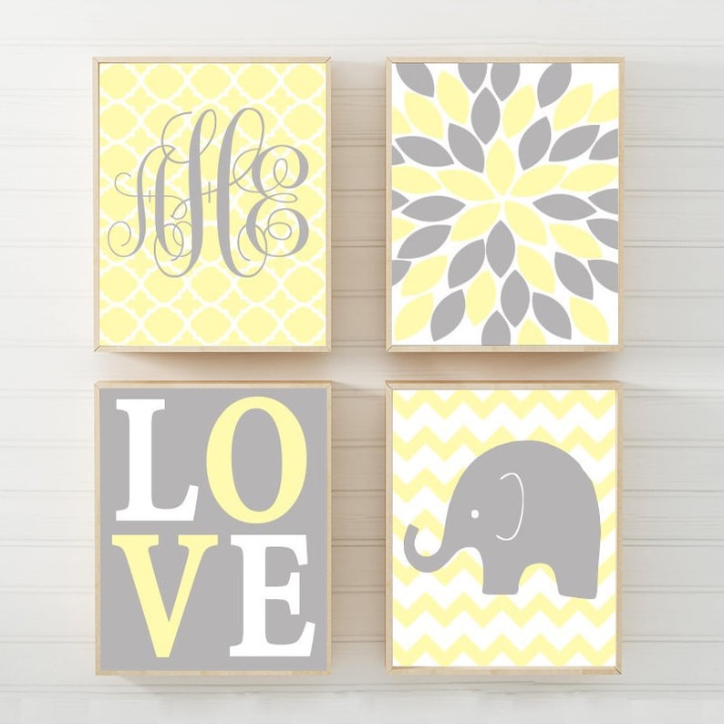 Aqua Gray Nursery Wall Art Canvas or Prints Baby Boy Nursery Decor Elephant Giraffe Tree Jungle Safari Animals Set of 3 Crib Decor 8x10 inch