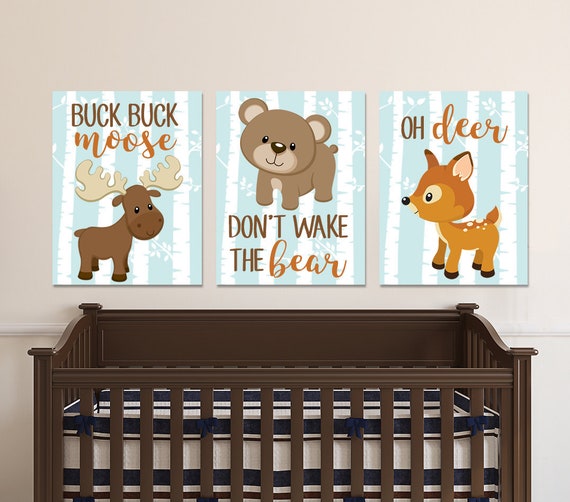 WOODLAND Animal QUOTES Wall Art Birch Tree Woodland Animals Etsy