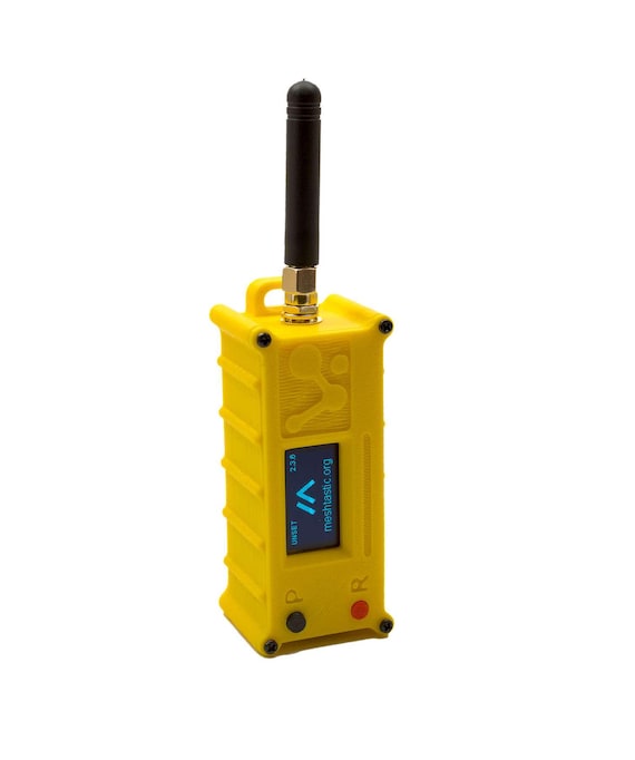 Complete Heltec V3 Device running Meshtastic in Compact Case with 1000 mAh Battery.  Optional Clip.