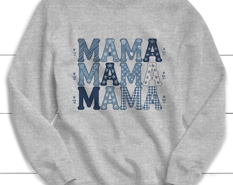 Mama Sweatshirt: Soft Cotton Floral Mom Life Shirt