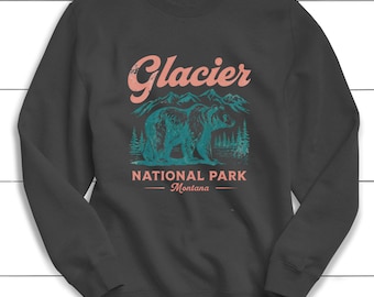 Glacier National Park Sweatshirt: 100% Cotton Outdoors Sweater