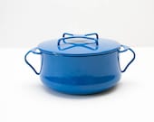 Excellent Blue Vintage Dansk Kobenstyle Dutch Oven With Trivet Lid IHQ France 2 quarts